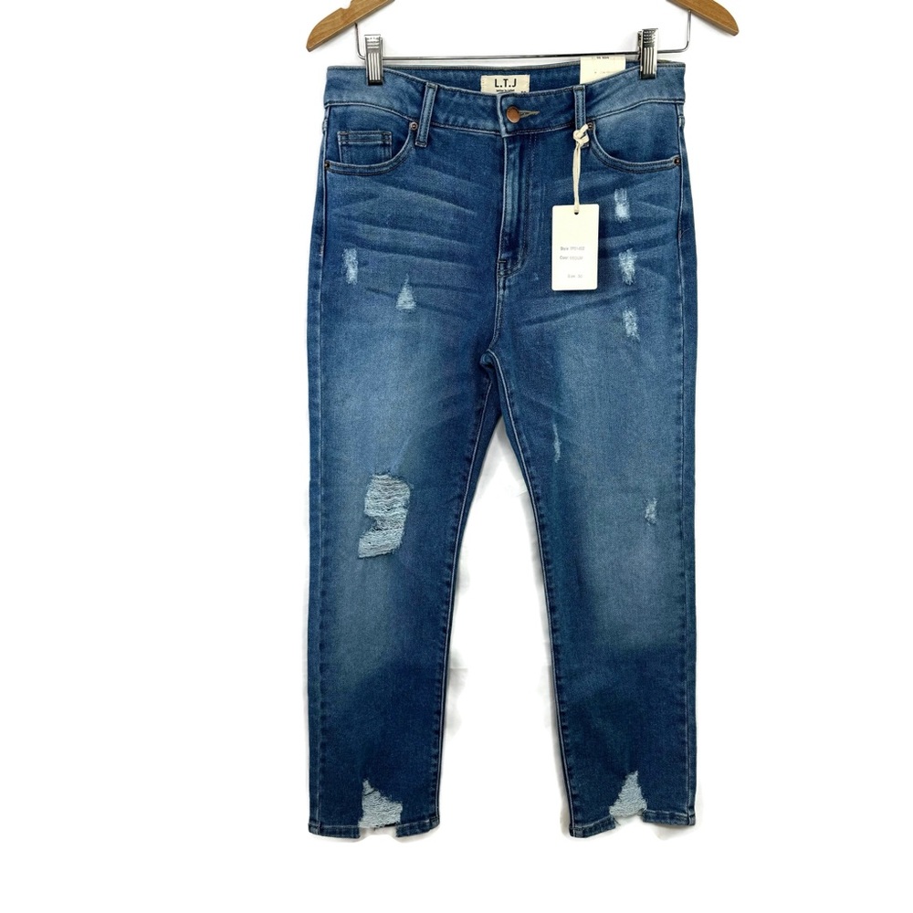 Letters to Juliet High Waist Ripped Ankle Jeans Medium in Color Waist 30